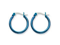 Chisel Stainless Steel Blue Ip Plated 19mm Hoop Earrings