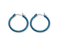 Chisel Stainless Steel Blue Ip Plated 26mm Hoop Earrings