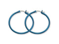 Chisel Stainless Steel Blue Ip Plated 32mm Hoop Earrings