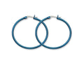 Chisel Stainless Steel Blue Ip Plated 42mm Hoop Earrings