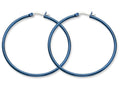 Chisel Stainless Steel Blue Ip Plated 49.5mm Hoop Earrings