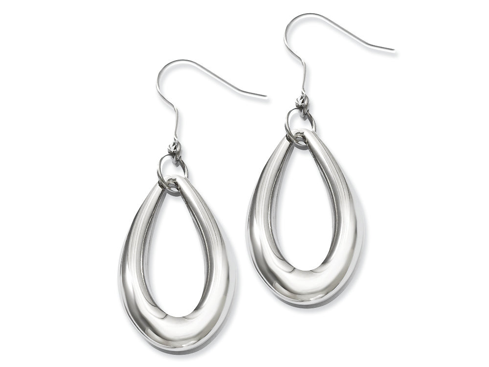 Chisel Stainless Steel Polished Teardrop Dangle Earrings