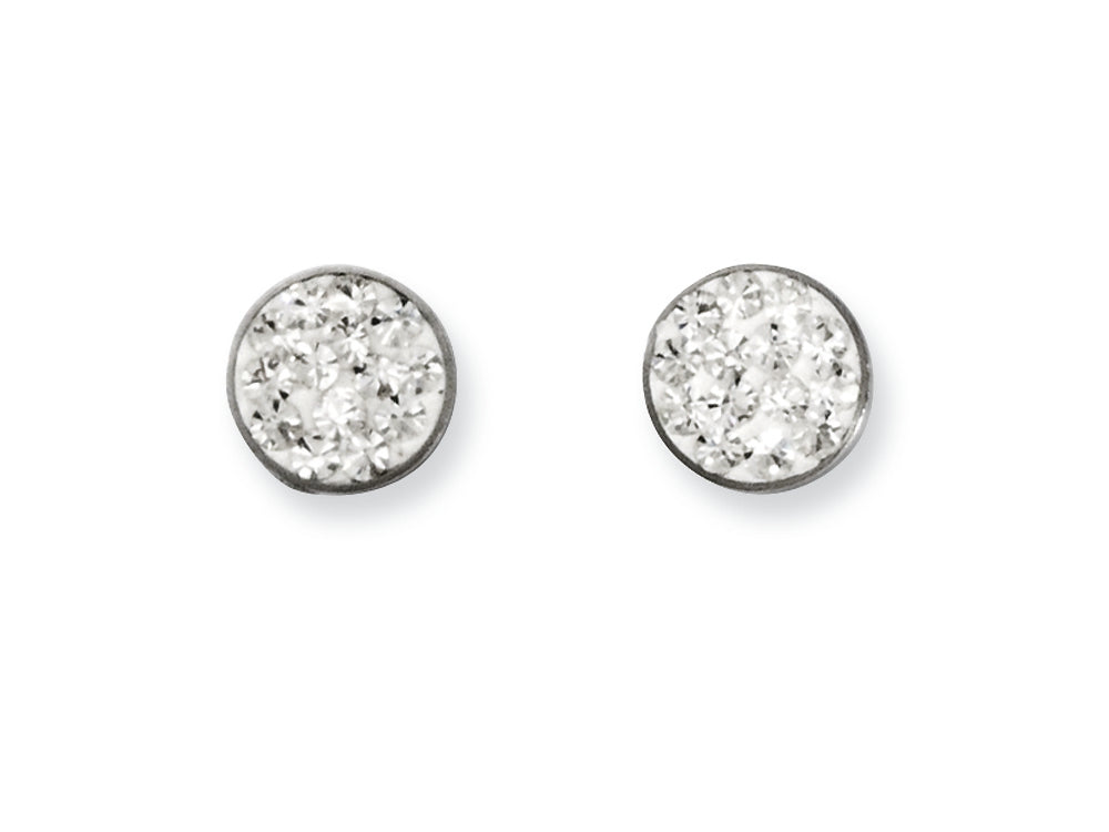 Chisel Stainless Steel Clear Crystal Post Earrings