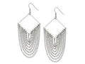 Chisel Stainless Steel  Shape With Dangle Chain Earrings