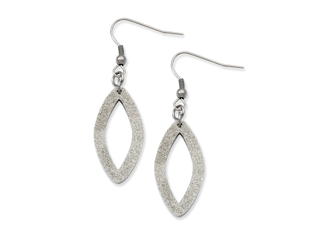 Chisel Stainless Steel Laser Cut Oval Dangle Earrings