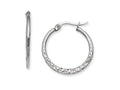 Chisel Stainless Steel 20mm Textured Hoop Earrings