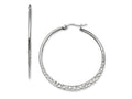 Chisel Stainless Steel 40mm Textured Hoop Earrings