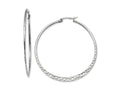Chisel Stainless Steel 50mm Textured Hoop Earrings