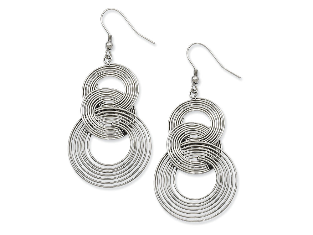 Chisel Stainless Steel Multiple Circle Dangle Earrings