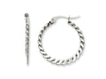 Chisel Stainless Steel 23mm Textured Hoop Earrings