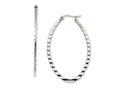 Chisel Stainless Steel Textured Oval Hoop Earrings