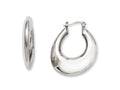 Chisel Stainless Steel Hollow Teardrop Hoop Earrings