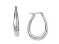 Chisel Stainless Steel Teardrop Hollow Hoop Earrings