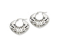 Chisel Stainless Steel 30mm Fancy Cutout Hoop Earrings