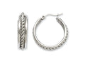 Chisel Stainless Steel 20mm Twisted Middle Hoop Earrings