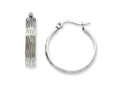 Chisel Stainless Steel Textured Hoop Earrings