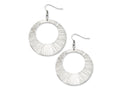 Chisel Stainless Steel Textured Circle Dangle Earrings