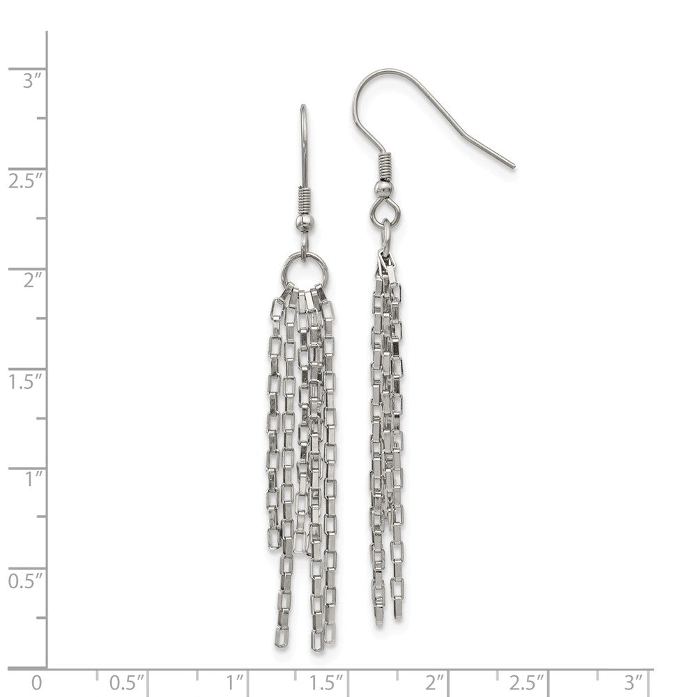 Chisel Stainless Steel Multistrand Box Chain Dangle Earrings
