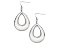 Chisel Stainless Steel Hollow Teardrop Dangle Earrings