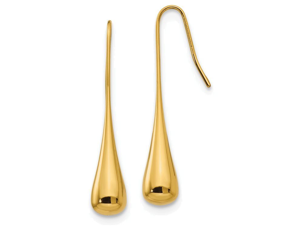 Chisel Stainless Steel Yellow Ip-plated Dangle Earrings