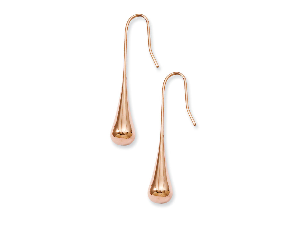 Chisel Stainless Steel Pink Ip-plated Dangle Earrings