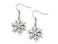 Chisel Stainless Steel Polished Snowflake Dangle Earrings