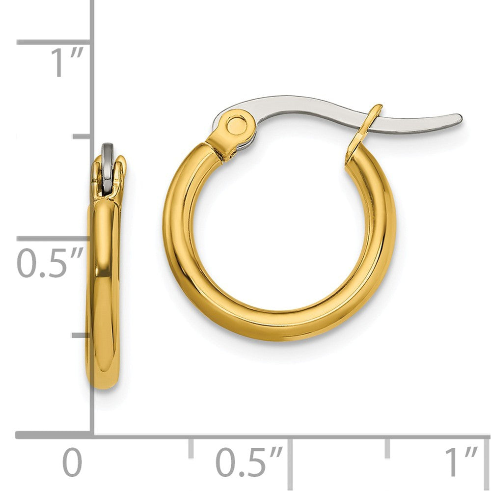 Chisel Stainless Steel Gold Ip Plated 15.5mm Hoop Earrings