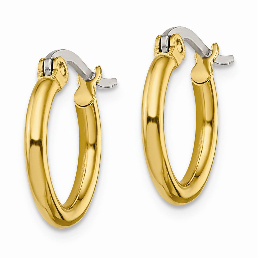 Chisel Stainless Steel Gold Ip Plated 15.5mm Hoop Earrings