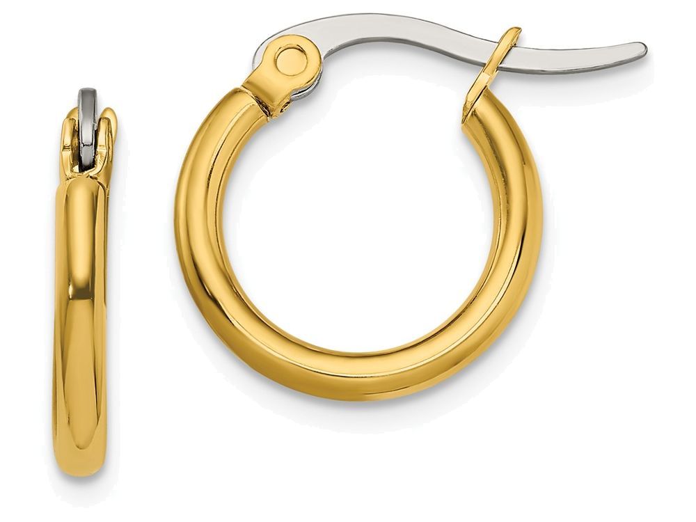 Chisel Stainless Steel Gold Ip Plated 15.5mm Hoop Earrings