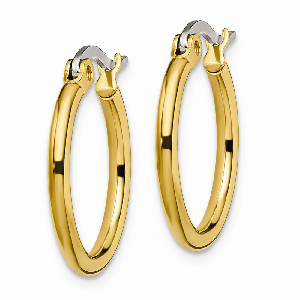 Chisel Stainless Steel Gold Ip Plated 19mm Hoop Earrings