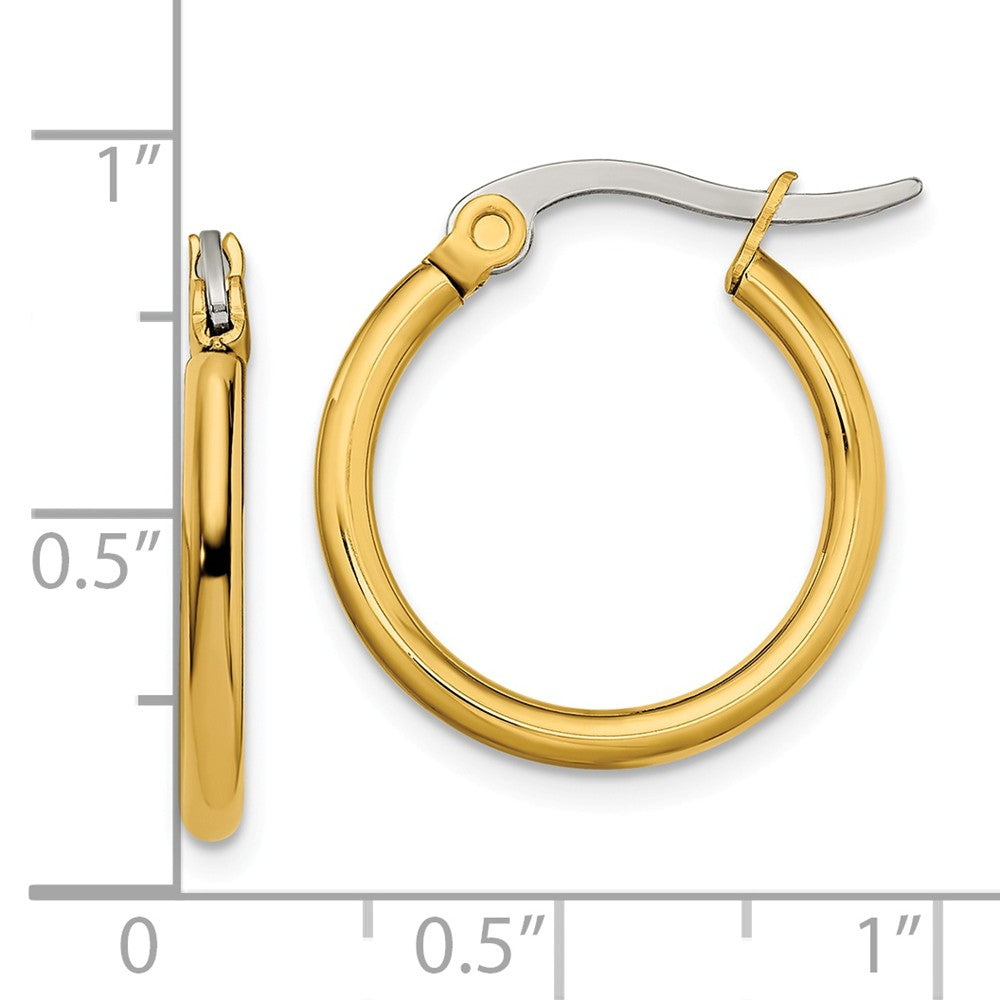 Chisel Stainless Steel Gold Ip Plated 19mm Hoop Earrings