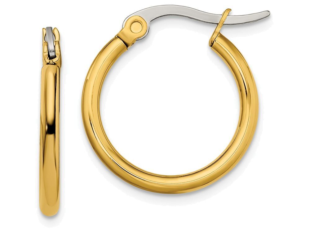 Chisel Stainless Steel Gold Ip Plated 19mm Hoop Earrings
