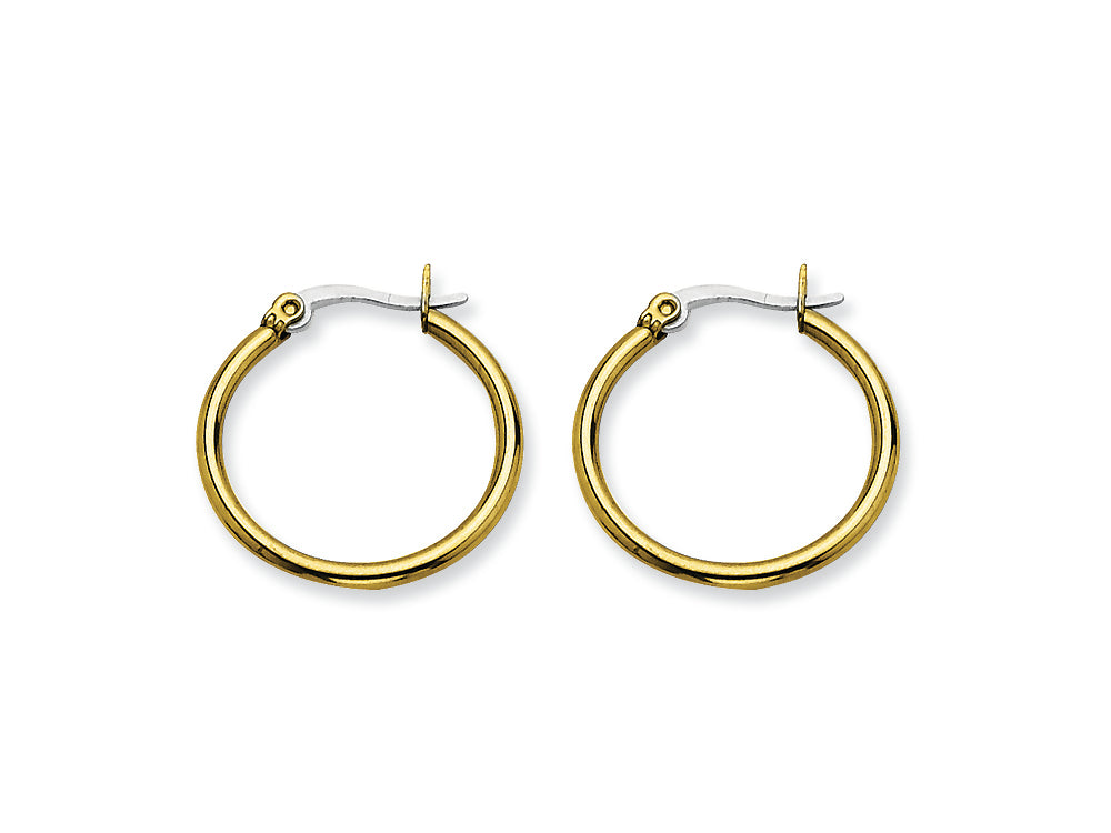 Chisel Stainless Steel Gold Ip Plated 26mm Hoop Earrings