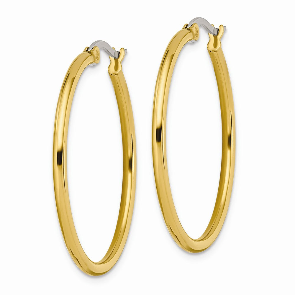 Chisel Stainless Steel Gold Ip Plated 32mm Hoop Earrings