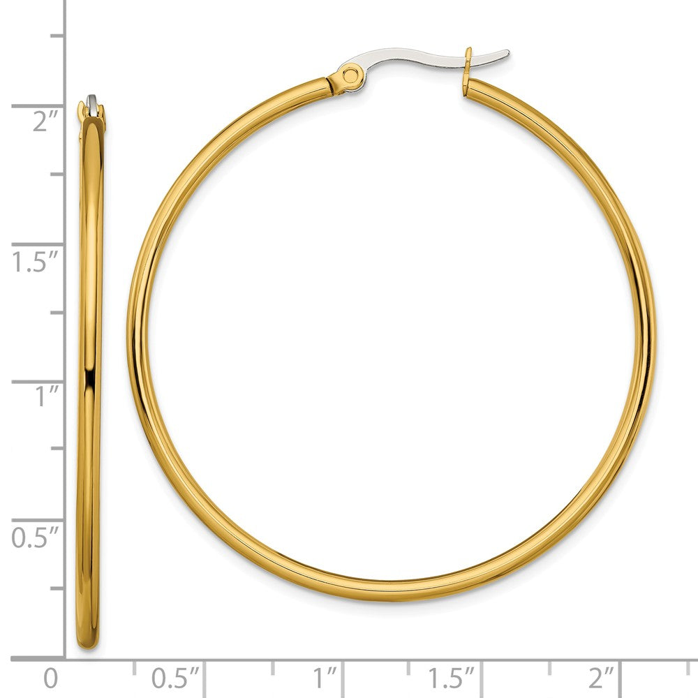 Chisel Stainless Steel Gold Ip Plated 48mm Hoop Earrings