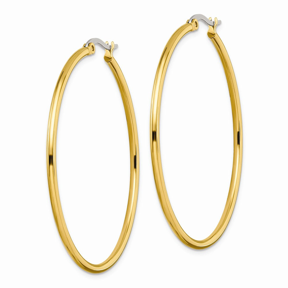 Chisel Stainless Steel Gold Ip Plated 48mm Hoop Earrings