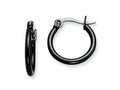 Chisel Stainless Steel Black Ip Plated 15.5mm Hoop Earrings