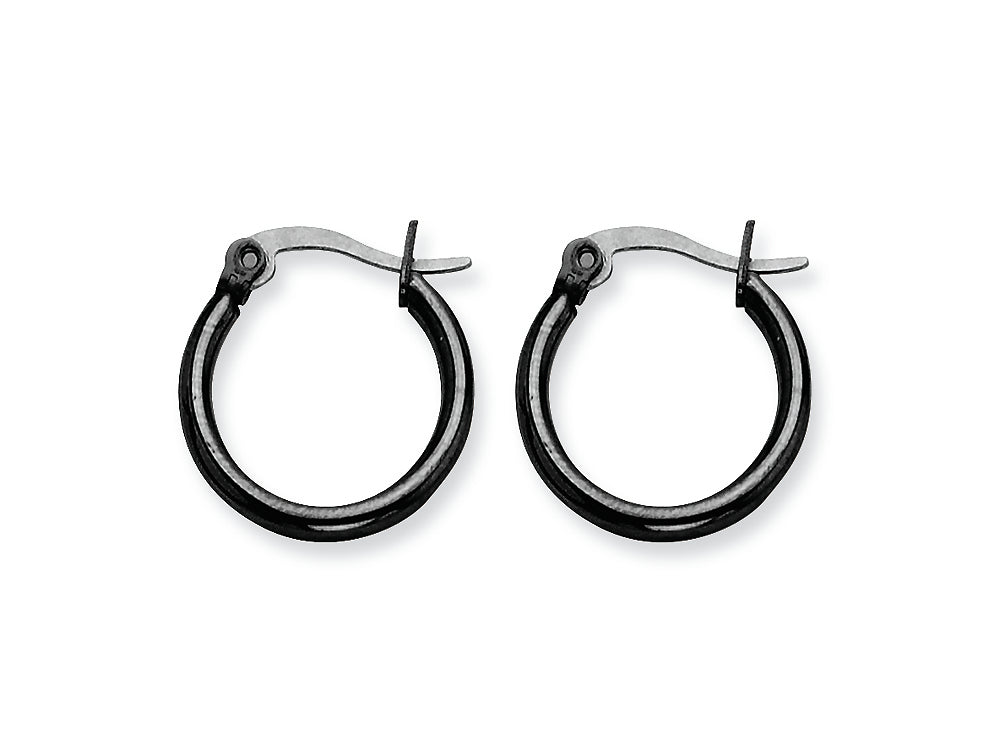 Chisel Stainless Steel Black Ip Plated 19mm Hoop Earrings