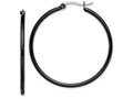 Chisel Stainless Steel Black Ip Plated 40mm Hoop Earrings