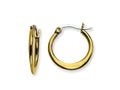 Chisel Stainless Steel Gold Ip Plated Tapered 19mm Hoop Earrings