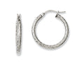 Chisel Stainless Steel Small Textured Hollow Hoop Earrings