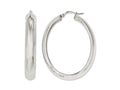 Chisel Stainless Steel Polished Hollow Oval Hoop Earrings