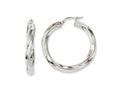 Chisel Stainless Steel Twisted Polished Hollow Hoop Earrings