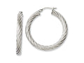 Chisel Stainless Steel Textured Hollow Hoop Earrings
