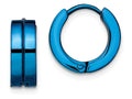 Chisel Stainless Steel Blue Ip-plated Hinged Hoop Earrings
