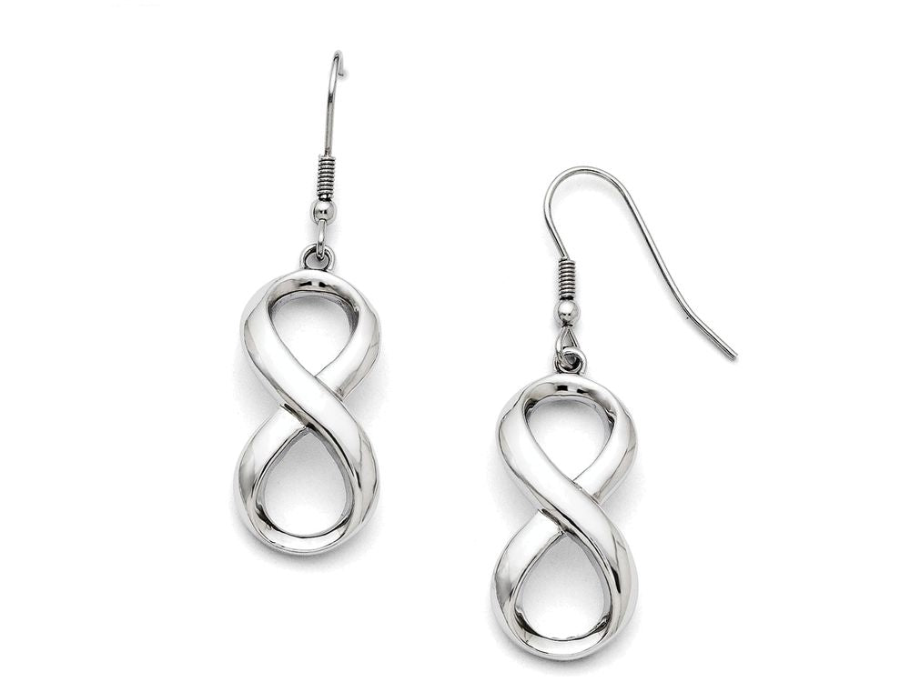 FJC Finejewelers Stainless Steel Polished Infinity Symbol Shepherd Hook Earrings