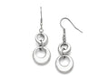 Chisel Stainless Steel Polished Circle Shepherd Hook Dangle Earrings