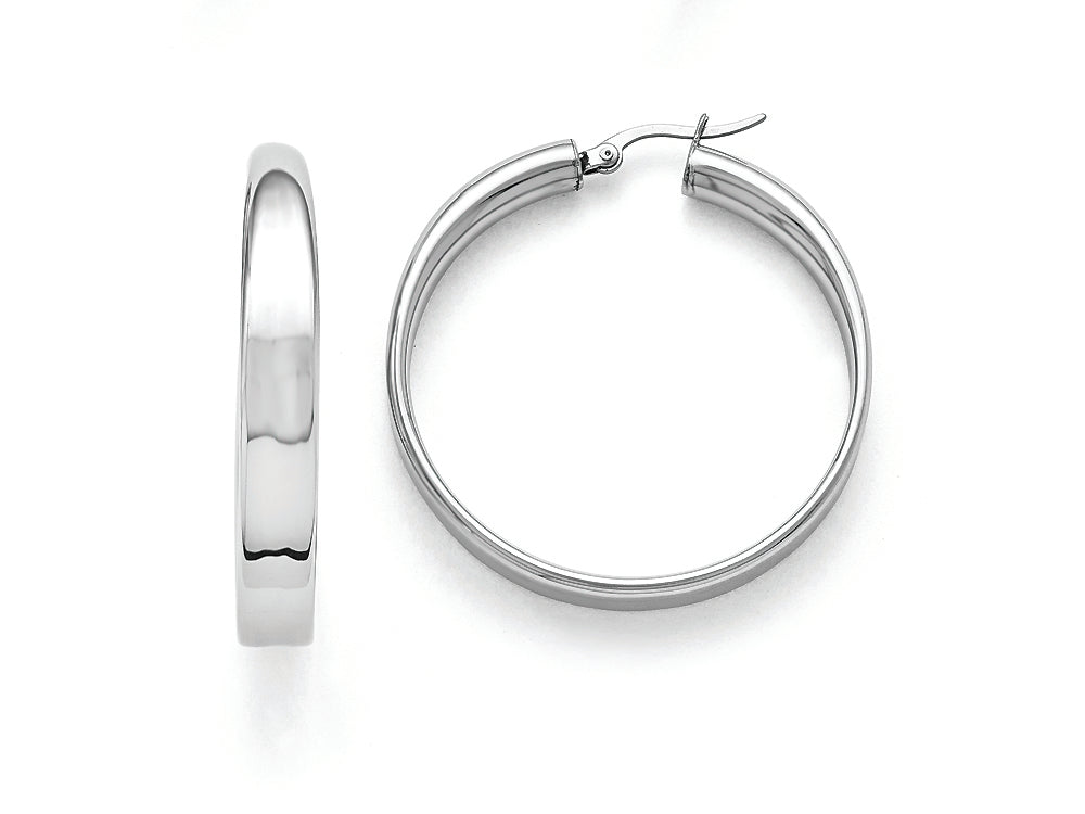 Chisel Stainless Steel Polished 6.75mm Hoop Earrings