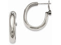 Chisel Stainless Steel Polished Omega Back Hoop Earrings