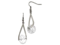 Chisel Stainless Steel Polished Glass Shepherd Hook Earrings